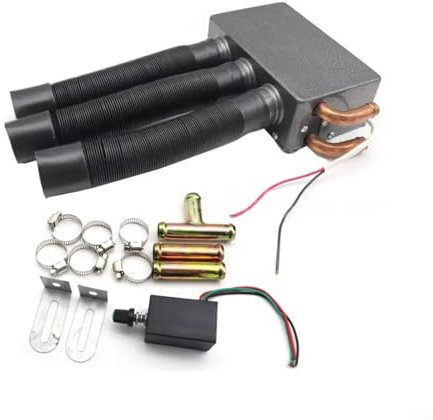 HEBEOT 12V/24V Auto Heizung Lokomotive Winter Kupfer Wasserrohr Geräuscharme Heizung 3 Löcher Maschinenheizung Abtauen