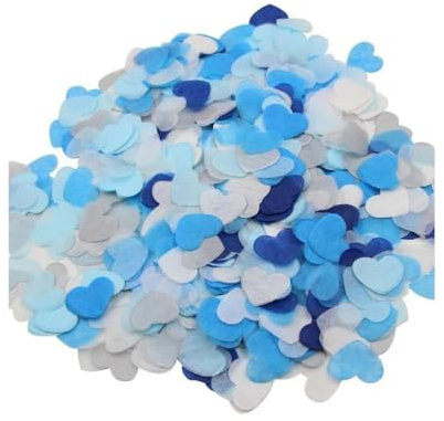XIWJLWO Konfetti Blau Weiß 30g, Streudeko für Hochzeit und Party, Papierkonfetti Tischdeko für Geburtstag, Baby Shower, Gender Reveal Party, Konfettikanone Hochzeitskonfetti