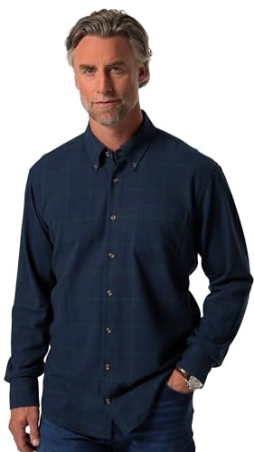 Boston Park Herren große Größen Übergrößen Menswear L-8XL Karo-Flanellhemd, Langarm, Buttondown-Kragen, Comfort Fit 832834