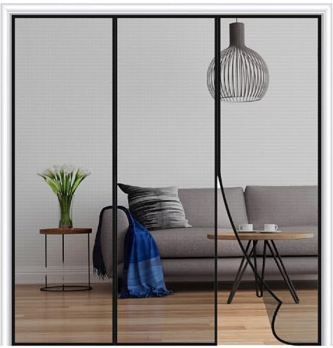 Zanzariere Porte Battente 180x215cm Nero Porta Finestra Magnetica Porta Zanzariera Magnetica Magnetica per Porte
