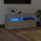 CINDERFUL TV-Schrank mit LED-Leuchten Sonoma-Eiche 90x35x40 cm,Modernes TVRegal mit stimmungsvoller LEDBeleuchtung für stilvolles WohnzimmerAmbiente TV-Möbel, TV-Bänke