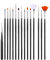 NIRPAUS Nail Art Paint Brush Set 15 Pieces High Quality Nail Tool Wooden Handle and Nylon Hair Women Girl's Gift Professional Manicure Nail Professional Acrylic Design Salon Painting Manicure