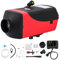 Chauffage Diesel 3KW 12V/24V, Chauffage Diesel Tout en Un, Chauffage à Air Diesel Portable avec Interrupteur LCD et Télécommande pour Véhicules RV Camion Bateau Bus Camping-cars Caravanes Rouge+Noir