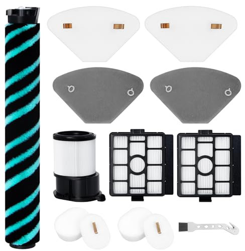 Jegehoyo Bürstenrolle Filter Ersatzteile für Shark IP3251EUT Akku-Staubsauger, 1 Rollenbürste, 1 HEPA-Filter, 4 Filterschwämme, 2 HEPA-Filter für die Basisstation,4 Filterschwämme für die Basisstation