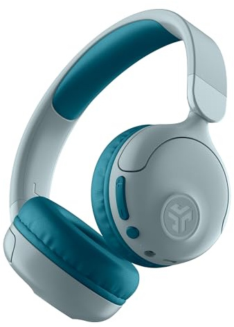 JLab JBuddies Pop Kids Headphones Wireless - Bluetooth, 48H+, Teal | Wired Mode, Volume Safe 85/95dB, Foldable Kids Headphones for Boys & Girls, Childrens, Wireless Share Mode