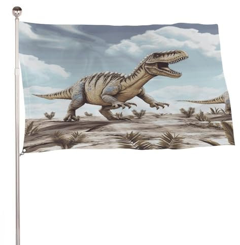 Dinosaurier Wandern Flagge Garten Flagge Garten Flaggen für Im Freien Garten Flaggen Willkommen Garten Flagge Saisonale Garten Fahnen Haus Flagge Outdoor Flagge Willkommen Flagge Verblassen Beständig