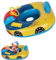 Bouée de natation gonflable pour enfant - Mignon - Siège de natation - Avec corne et poignées - Jouet de piscine pour filles et garçons de 1 à 5 ans