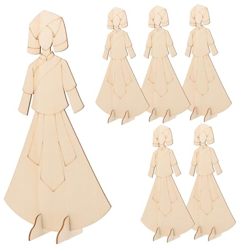 OFFIGAM 6pezzi Tagli Di Legno Scolpiti Fai Da Te Per Costumi Cinesi Decorazioni Legno Non Dipinte Per Progetti Artigianali e Decorazioni Domestiche