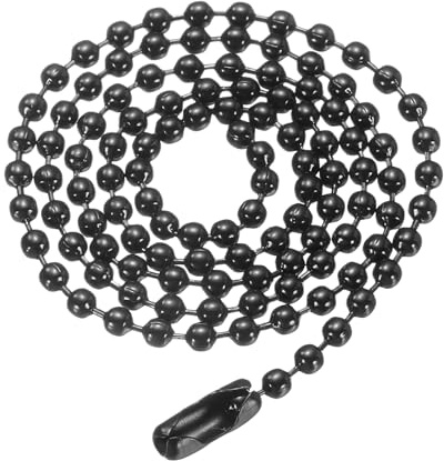 sourcing map Iron Ball Chain Round Bead Necklace Dog Tag Pull Chains with Connectors Clasps for Men Women Jewelry Making Bracelets Keychain
