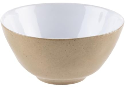 Olympia Raw Recycled Clay Deep Bowls Natural 140mm (Pack of 6) | Heavy-duty commercial build with vitrified glaze prevents chipping, adding stackable space-saving efficiency.