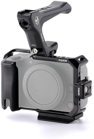 Tilta R50 V Cage, Camera Cage Base Kit Compatible with R50 V with NATO Top Handle, 1/4-20 Threads, ARCA Bottom Plate, NATO, Cold Shoe - Black TA-T83-A-B