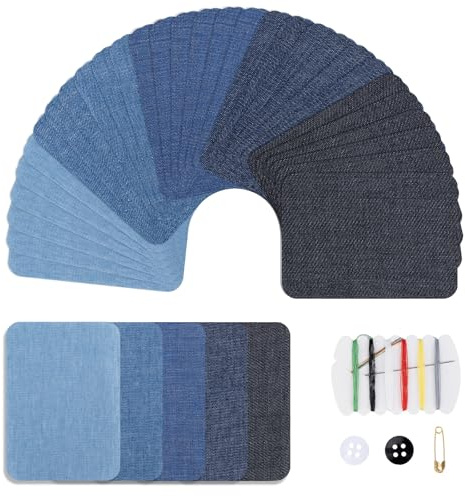 Carehabi 30 Toppe Termoadesive per Tessuti 7,5 x 10,5 cm, 5 Colori