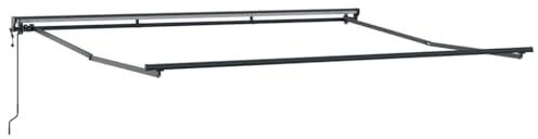 Nqyjm Markisenrahmen Anthrazit 4 x 3 m Pulverbeschichteter Stahl für Garten, Terrasse, Außende
