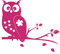 kleb-Drauf® | 1 Eule auf AST | Pink - matt | Wandtattoo Wandaufkleber Wandsticker Aufkleber Sticker | Wohnzimmer Schlafzimmer Kinderzimmer Küche Bad | Deko Wände Glas Fenster Tür Fliese