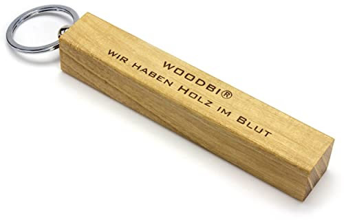 WoodBi Großer Schlüsselanhänger aus Holz XXL Größe Turnhalle Schuppen Hotelzimmer Verein Made in Germany (Akazie, mit Gravur)