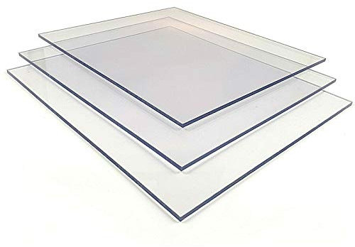 Placas de policarbonato de 6,0 mm, cortadas con protección UV, transparentes, placas macizas (6,0 mm, 1510 x 680 mm)
