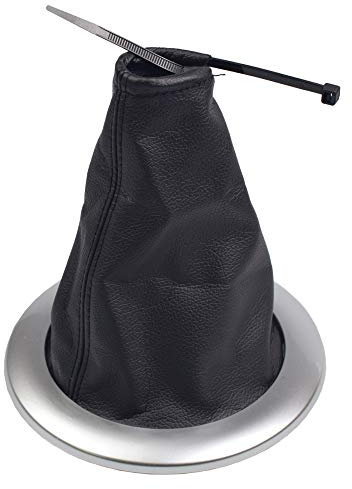 Hacreyatu Pomo Palanca de Cambios Polaina Bota Cuero para Renault Megane 2 MK2 II Sport Tourer II 2002-2009 (Plata)