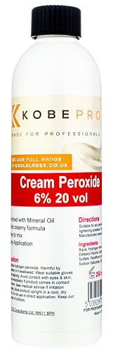 Kobe Cream Peroxide - Works with All Brands of Hair Bleach, Hair Colour / Tint & Lightening Powder - Choice of Strength & Pack Size - 250ml - 6% (20 vol)