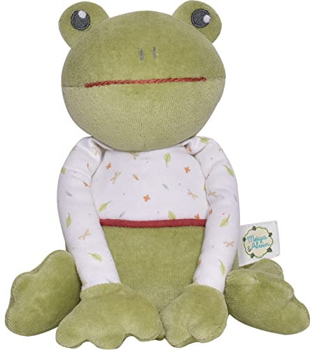 Tikiri 8573224 - Kuschelfrosch Gemba, Stoffpuppe für Babys und Kinder ab 0+ Monaten, 15cm