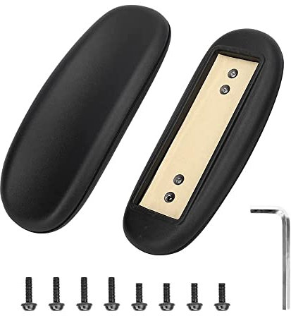 ALUCSET 25,4 cm lang x 10,2 cm breit Bürostuhl-Ersatz-Armlehnen-Pads Kappen Universal 10,2 cm 14 cm Befestigungsloch Bürostuhlteile 1 Paar (schwarz, 2 Stück)