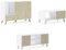 Skraut Home | Ensemble Buffet + Meuble TV + Table Basse pour Salon | Modèle Wind | Ensemble Salle à Manger | Structure Résistante | Montage Facile | Finition Blanc/Puccini