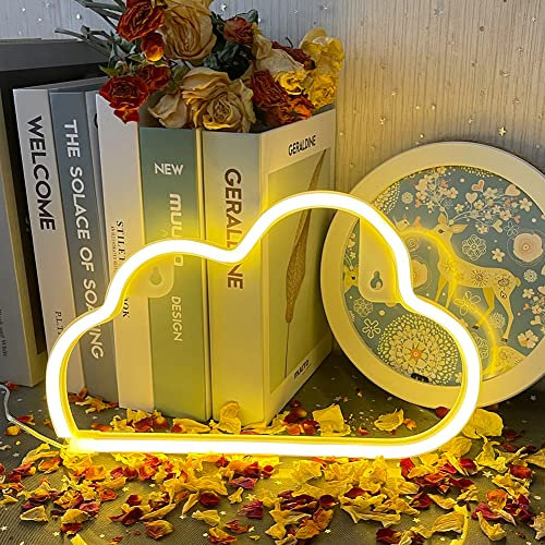 UExnkj-Y Cloud Neon Lights Wolkenlicht Leuchtreklame LED Neonlicht Leuchtreklamen Wand Dekor LED Schild, USB Oder Batterie Neon Signs für Weihnachten Geburtstag Hochzeitsfest