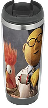 Dr Bunsen and Beaker Muppet - Travel Mug, Thermal Insulated Cup for Hot and Cold Beverages Drinks