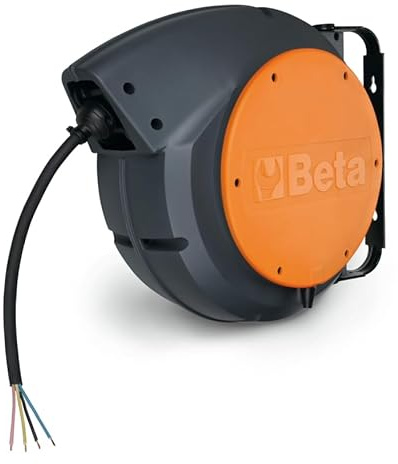 Beta 1847 10-H05 - Avvolgitore automatico con cavo 4Gx2,5 mm², staffa orientabile, protezione termica