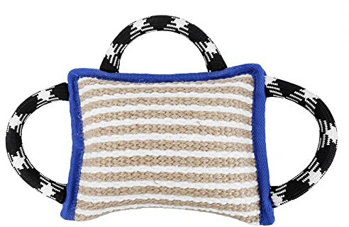 DONGKER Hunde Beißkissen, Langlebiger Hundebisskissen, 3 Griffe, Hunde Beißwurst Spielzeug Kauspielzeug zum Hunde Hunde Training Hundesport Hundetraining (Blau)