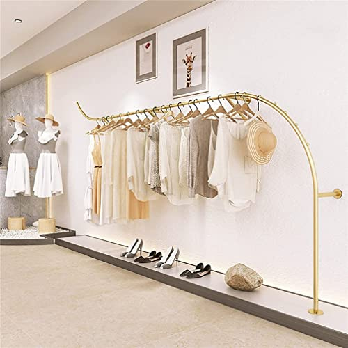 MEYEBP Porte-vêtements Mural, Porte-Manteau De Mariage Industriel Moderne pour Magasin De Vêtements, Présentoir De Magasin De Vêtements De Boutique Créative, Or