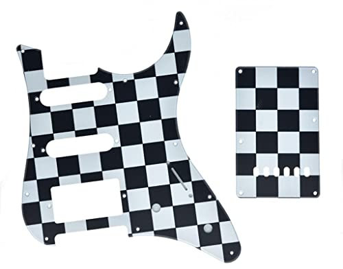 Dopro HSS-Gitarren-Schlagbrett und Tremolo-Abdeckung für Yamaha Pacifica Gitarre, Schwarz / Weiß