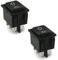 Deviatore Bipolare a Bilanciere Leva per Auto, Moto, Paranchi con Ritorno DPCO 15A 250V Contatti Faston 6.3mm 35A 12V (2)