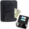 ZoneYan Auto Brillenhalter, Brillenhalter für Auto Sonnenblende Universal, Auto Sun Visor Organizer, Auto Sonnenblende Tasche, Ticket Karten Clip Brillen Halterung PU Leder(Schwarz)
