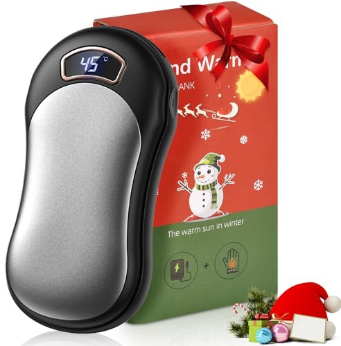 LIUWID Handwärmer Elektrische 10000mAh Tragbare Taschenwärmer USB Powerbank, Wiederaufladbar Handwärmer Temperatureinstellung 40