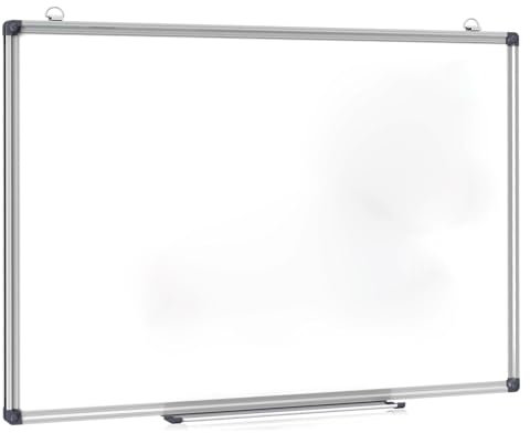 NTEK Magnetic Whiteboard | School Home Office Dry Wipe | Large Magnetic Whiteboard Dry Wipe Office Meeting School | Pen Tray Aluminium Trim Dry Wipe Whiteboard, Duster Markers & Magnets (600 X 400 MM)
