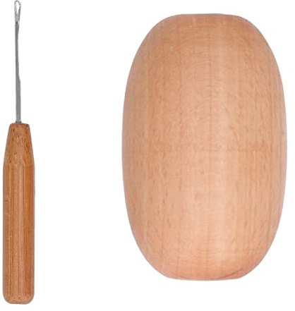 Stopf-Ei, Robustes, Langlebiges Mini-Nähwerkzeug aus Holz, Professionelles Stopfzubehör-Set mit Glänzender Oberfläche und Nadel für Socken, Kleidung, Basteln, Nähpflege zu Hause
