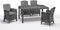 BICA Diningset 5 TLG. Lido, 4 Sessel inkl Sitzkissen, Tisch Houston, Graphite - wetterfest