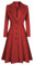 L9WEI Trench élégant pour femme - Manteau mi-long - Slim - Coupe-vent - Couleur unie - Revers - Manteau de mi-saison, rouge, L