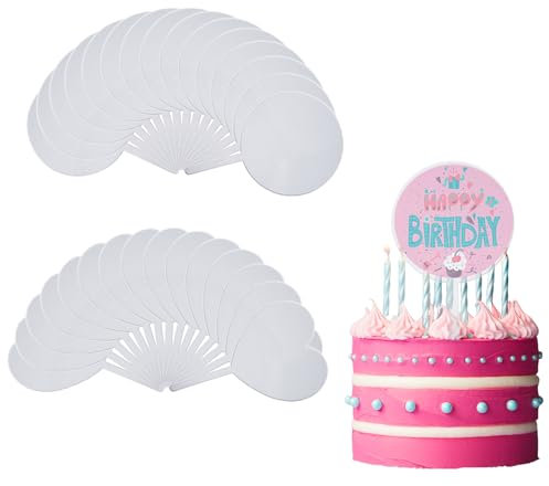 30 Stück Cake Topper Acryl Blanko Acryl Kuchen Topper DIY Torten Topper Kuchen Dekoration Sets Cake Topper Personalisiert Hochzeit für Hochzeiten Geburtstagsfeiern Festivals Willkommenspartys