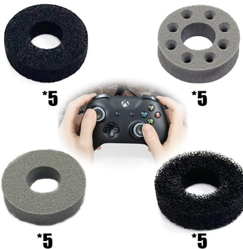 LJFEA Thumbstick Stoßdämpfer, 20 Stück Assist Ringe Kompatibel mit PS5, Steam Deck, PS4, Xbox Series X/S, Xbox One, Switch, Switch OLED, Switch Pro Controller Zielhilfe mit 4 Verschiedener Härtegrad