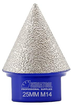 SHDIATOOL Diamond Beveling Chamfer Bits 25mm x M14 Countersink Drill Bits for Tile Marble Ceramic Trimming Finishing Cleaning Enlarging Existing Holes