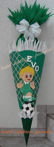 Schultüten Bastelset Fußball-Spieler grün-weiß MaterialType Schultütenzuschnitt 400g Karton