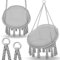 tillvex Hamac Chaise Suspendu avec Grand Coussin 200kg | Chaise Relax à Franges - Intérieur et Extérieur | Hamac avec Coussins Confortables de Siége | Kit de Suspension