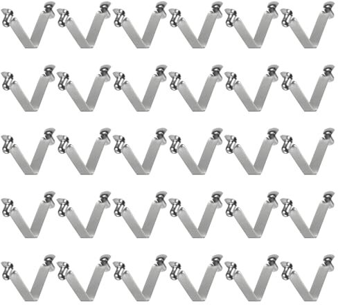 QUARKZMAN 30Pcs Doble Botón Kayak Remo Clip de Resorte de Presión 6x8x42mm Acero de Resorte 65Mn V-Forma Tubo Hueco de Bloqueo Telescópico para Tienda de Campaña Sombrilla Camping