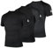 AMZSPORT Kompressionsshirt Herren Kurzarm Funktionsshirt Sportshirt Schnelltrocknend Laufshirt, 3er-Pack: Schwarz Schwarz Grau XL