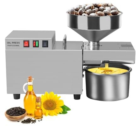 hzexun 2000W Ölpresse,Öl Pressmaschine Elektrische schonendes pressverfahren,für kleine und große Saaten,Kerne & Nüsse,für Rizinus,Kakaobohnen, Kaffeebohnen, Moringasamen,Aprikosen