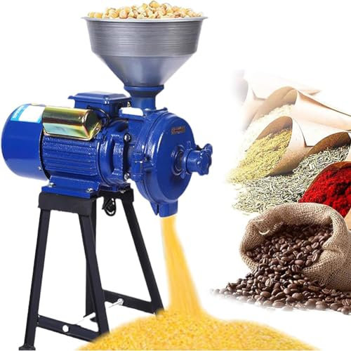 QUTBAG Commercial Electric Grain Grinder Mill, Corn Grinder Mill Grinder with Funnel, Wet Dry Cereals Grinder, Heavy Duty Grain Grinder for Dry Spice Herbs/Nut/Coffee/Rice
