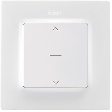 SIMON - Lote interruptor para persianas de tres posiciones con marco blanco mate Simon 82 Concept