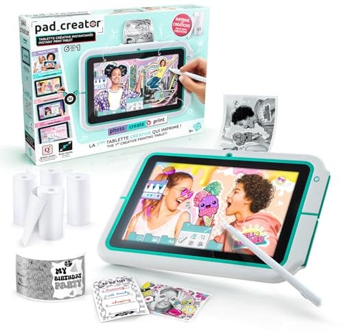 CANAL TOYS - Pad Creator - Tablette créative à Impression instantanée, avec WiFi, Appareil Photo, Modes créatifs et Navigation Internet sécurisée - Stylet, Rouleaux et Stickers Inclus - CLK 023