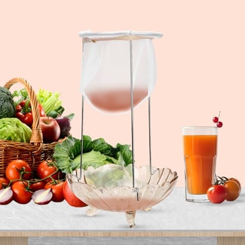 Stainless Steel Jelly Strainer Set with 3 Mesh Filter Bags - Reusable Jelly Strainer Sieve Stand Kit for Straining Juice, Jam, Fruit, Tea, Milk, Coffee